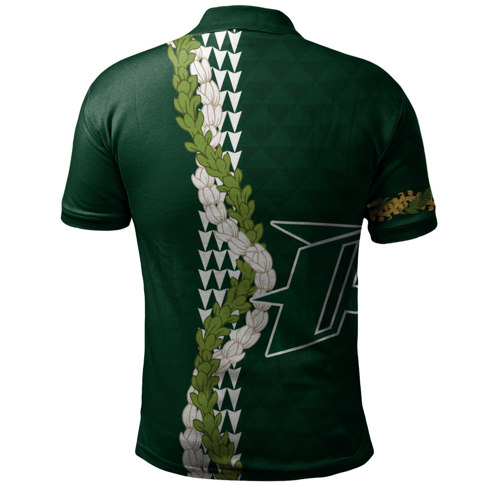 Pahoa High and Intermediate School Polo Shirt Puakenikeni Maile Flower Lei