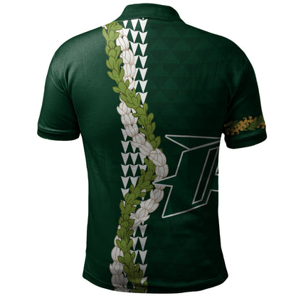 Pahoa High and Intermediate School Polo Shirt Puakenikeni Maile Flower Lei