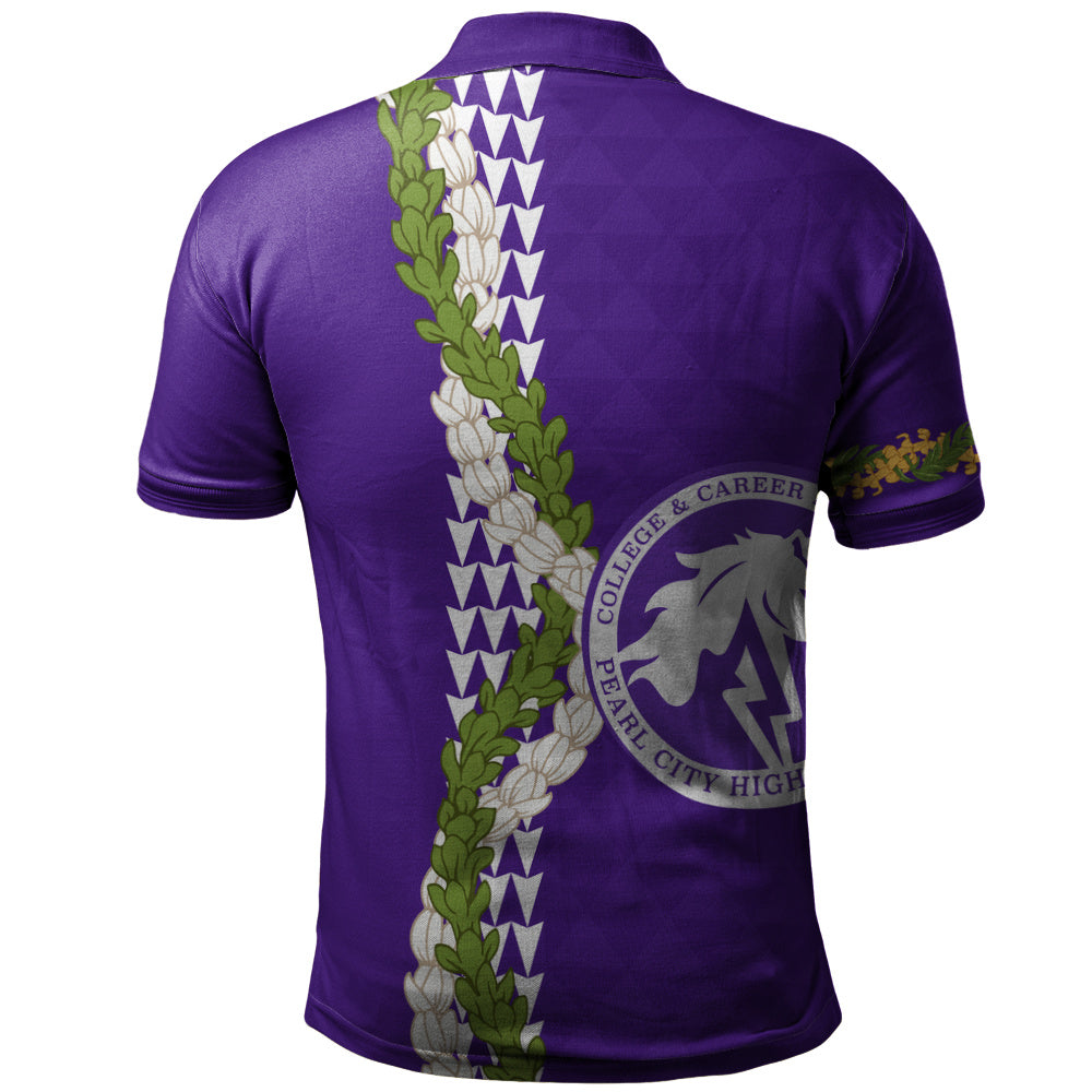 Pearl City High School (Hawaii) Polo Shirt Puakenikeni Maile Flower Lei