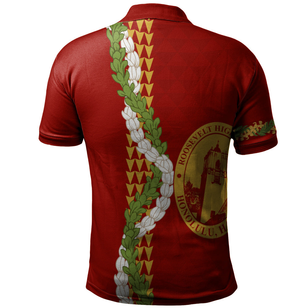 President Theodore Roosevelt High School Polo Shirt Puakenikeni Maile Flower Lei