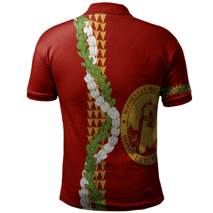 President Theodore Roosevelt High School Polo Shirt Puakenikeni Maile Flower Lei