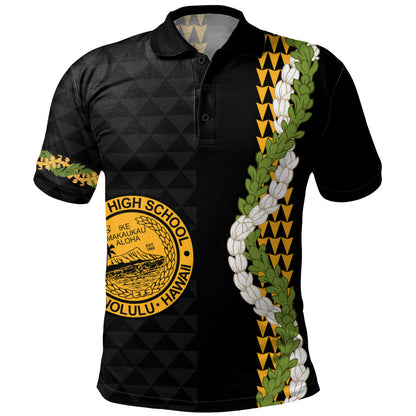 President William McKinley High School Polo Shirt Puakenikeni Maile Flower Lei