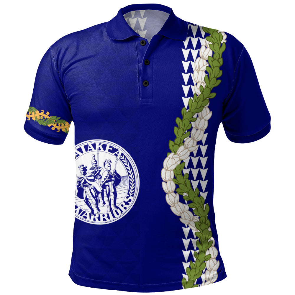 Waiakea High School Polo Shirt Puakenikeni Maile Flower Lei