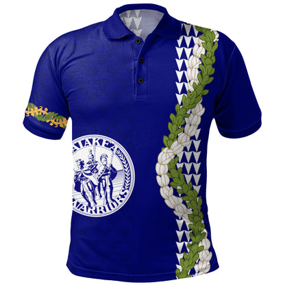Waiakea High School Polo Shirt Puakenikeni Maile Flower Lei