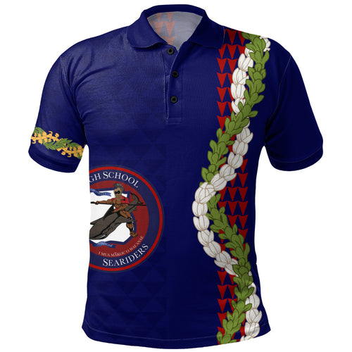Waianae High School Polo Shirt Puakenikeni Maile Flower Lei