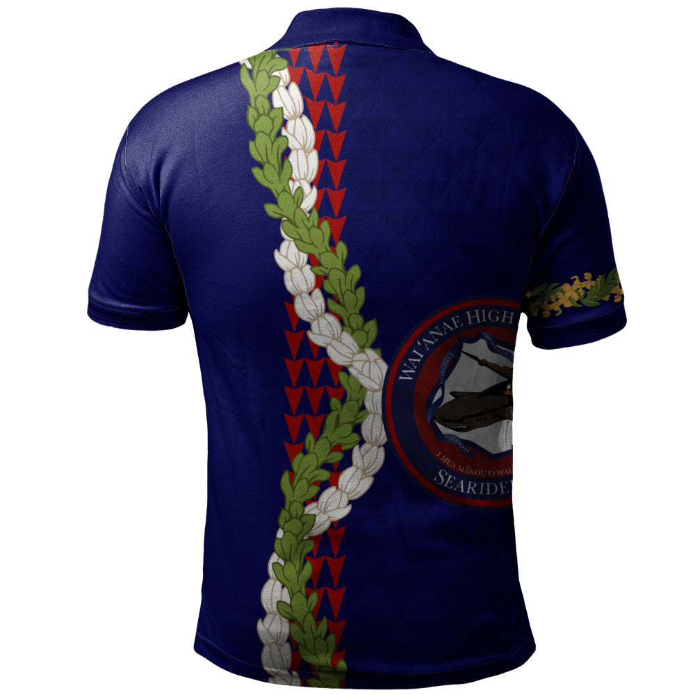 Waianae High School Polo Shirt Puakenikeni Maile Flower Lei