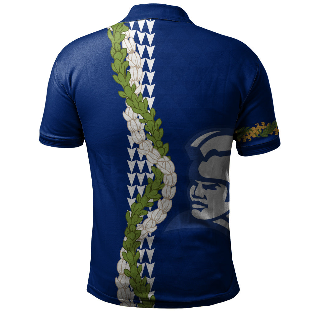 Waimea High School Polo Shirt Puakenikeni Maile Flower Lei
