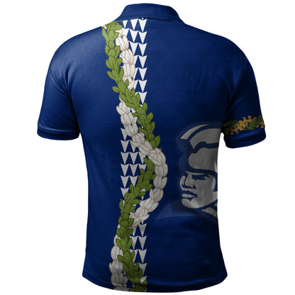 Waimea High School Polo Shirt Puakenikeni Maile Flower Lei