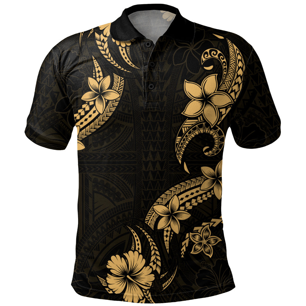 Hawaii Polo Shirt Plumeria Tribal Wave