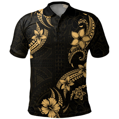 Hawaii Polo Shirt Plumeria Tribal Wave