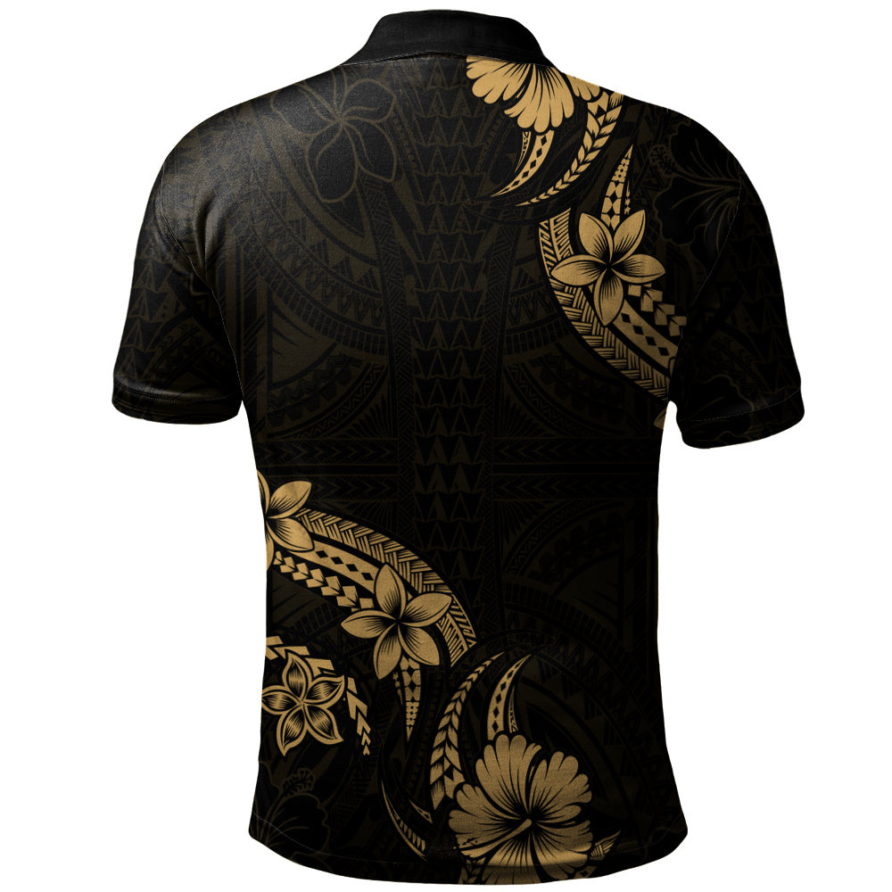 Hawaii Polo Shirt Plumeria Tribal Wave