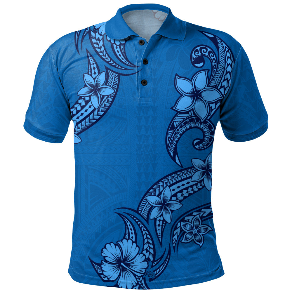 Hawaii Polo Shirt Plumeria Tribal Wave