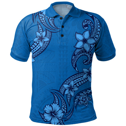Hawaii Polo Shirt Plumeria Tribal Wave