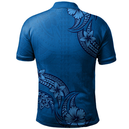 Hawaii Polo Shirt Plumeria Tribal Wave