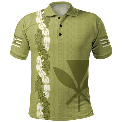 Hawaii Polo Shirt Flower Lei Kanaka Maoli Polynesia Island Style