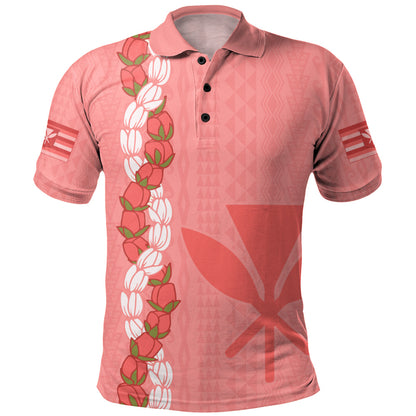 Hawaii Polo Shirt Flower Lei Kanaka Maoli Polynesia Island Style