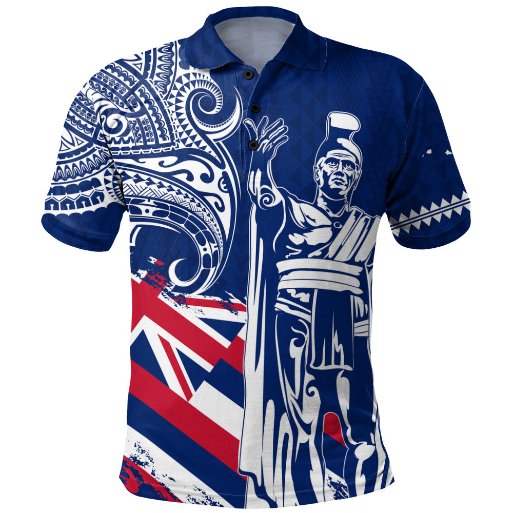 Hawaii Polo Shirt King Kamehameha Hawaiian Flag Polynesian Pride