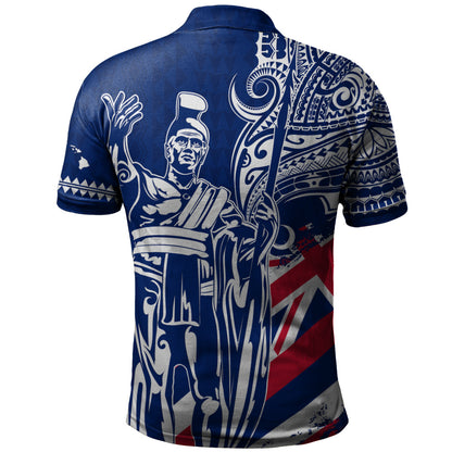 Hawaii Polo Shirt King Kamehameha Hawaiian Flag Polynesian Pride