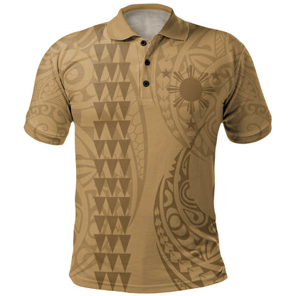 Philippines Filipinos Polo Shirt Kakau Style Golden