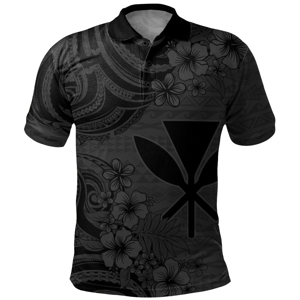 Hawaii Polo Shirt Kanaka Maoli Hibiscus Polynesian Tribal Print Style