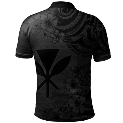 Hawaii Polo Shirt Kanaka Maoli Hibiscus Polynesian Tribal Print Style