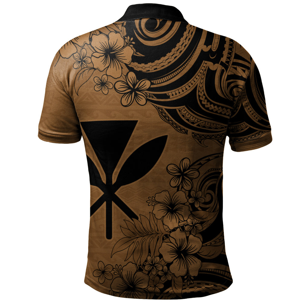 Hawaii Polo Shirt Kanaka Maoli Hibiscus Polynesian Tribal Print Style