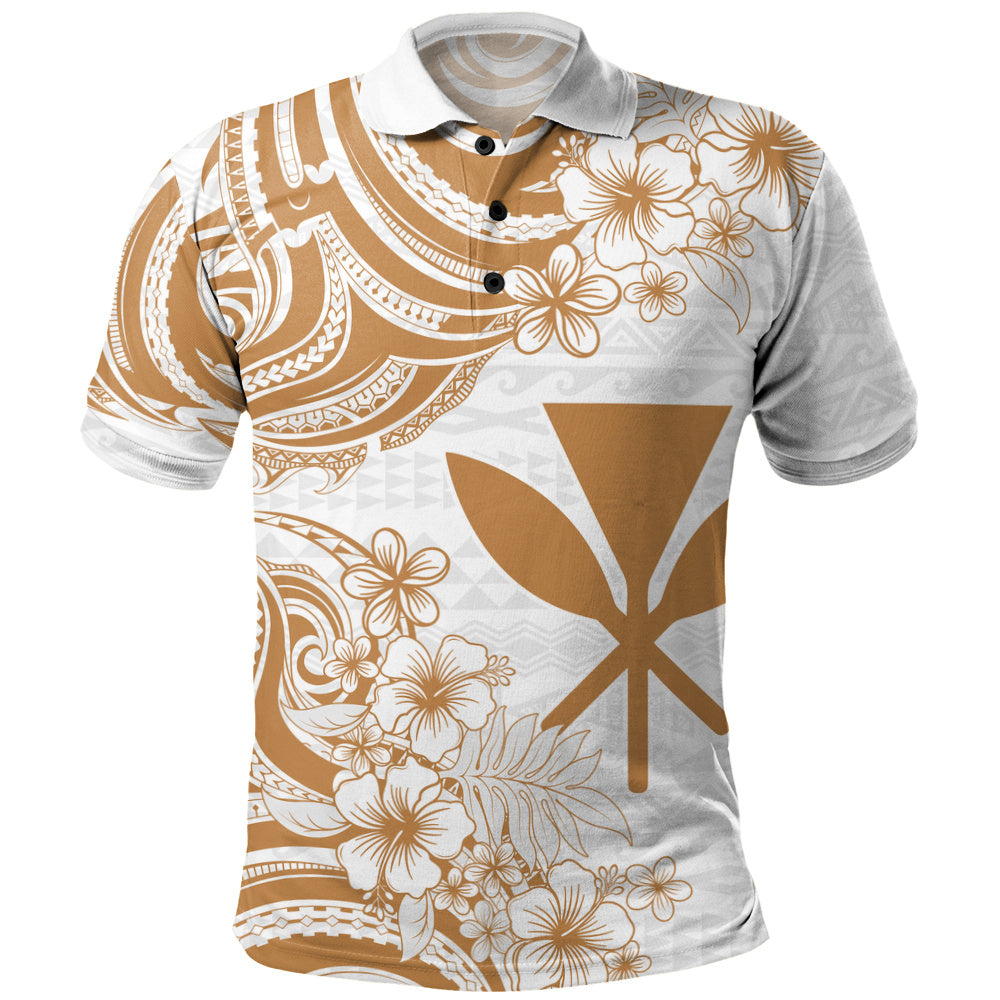 Hawaii Polo Shirt Kanaka Maoli Hibiscus Polynesian Tribal Print Style