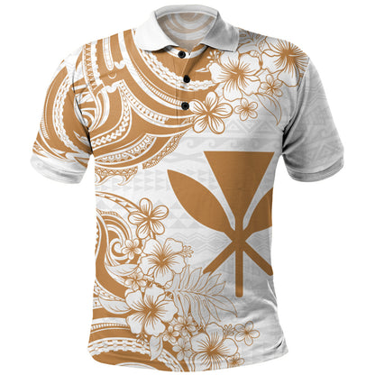 Hawaii Polo Shirt Kanaka Maoli Hibiscus Polynesian Tribal Print Style