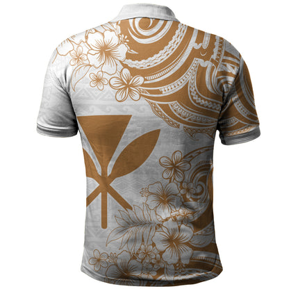 Hawaii Polo Shirt Kanaka Maoli Hibiscus Polynesian Tribal Print Style