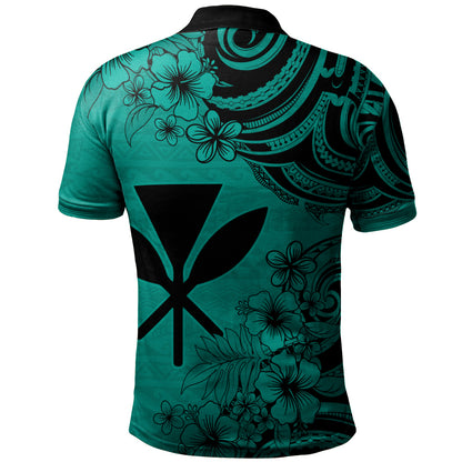 Hawaii Polo Shirt Kanaka Maoli Hibiscus Polynesian Tribal Print Style