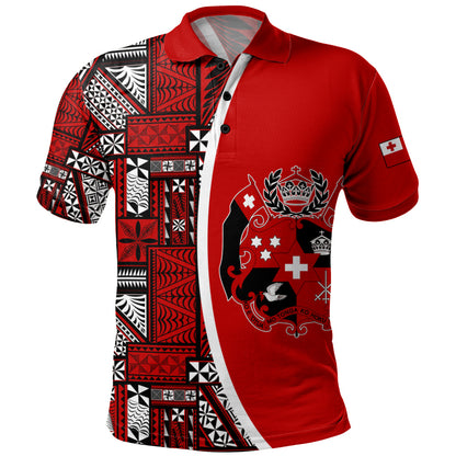 Tonga Polo Shirt Royal Coat of Arms Traditional Tongan Tribal Heritage