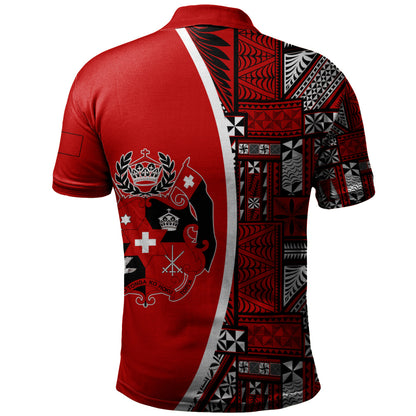 Tonga Polo Shirt Royal Coat of Arms Traditional Tongan Tribal Heritage