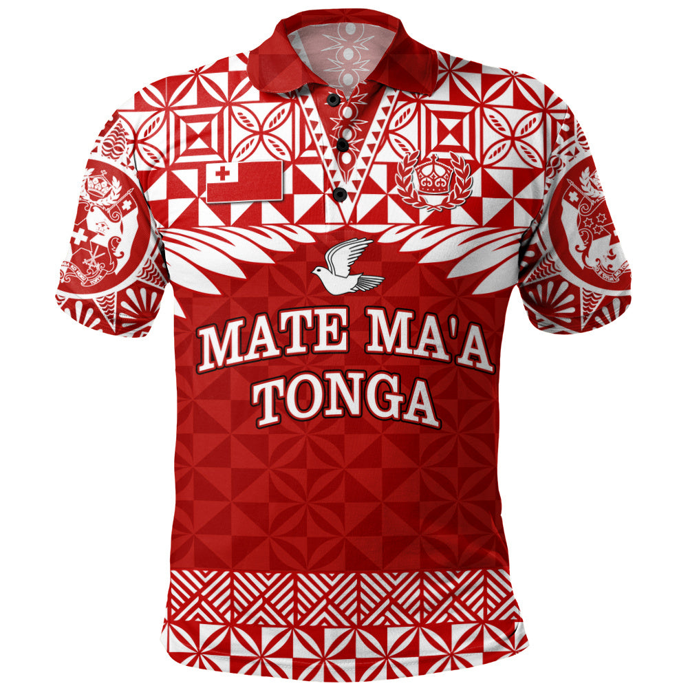 Tonga Polo Shirt Mate Ma'a Tonga Rugby Royal Crown Polynesian Tribal Pride