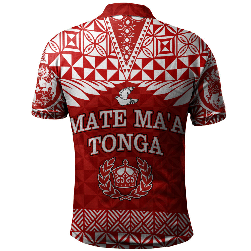 Tonga Polo Shirt Mate Ma'a Tonga Rugby Royal Crown Polynesian Tribal Pride