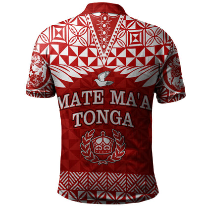 Tonga Polo Shirt Mate Ma'a Tonga Rugby Royal Crown Polynesian Tribal Pride