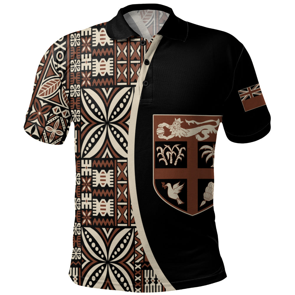 Fiji Polo Shirt Coat Of Arms Traditional Fijian Tribal Heritage