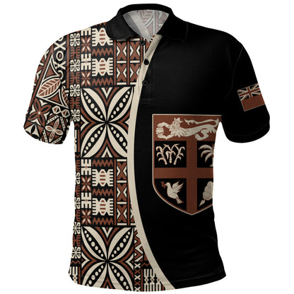 Fiji Polo Shirt Coat Of Arms Traditional Fijian Tribal Heritage
