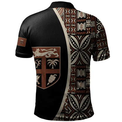 Fiji Polo Shirt Coat Of Arms Traditional Fijian Tribal Heritage
