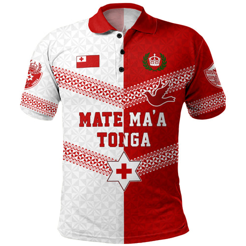 Tonga Polo Shirt Mate Ma'a Tonga Rugby Ngatu Tribal Half Style