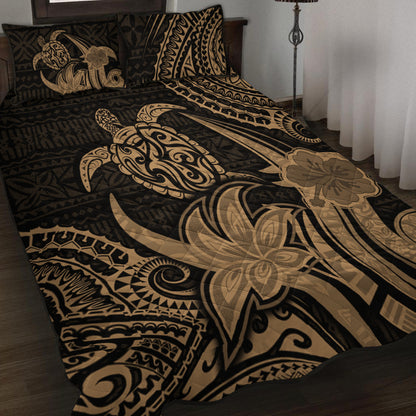 Hawaii Quilt Bed Set Honu Turtle Hibiscus Tribal Legacy