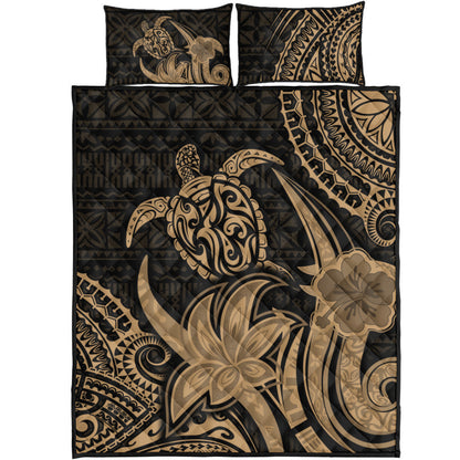 Hawaii Quilt Bed Set Honu Turtle Hibiscus Tribal Legacy