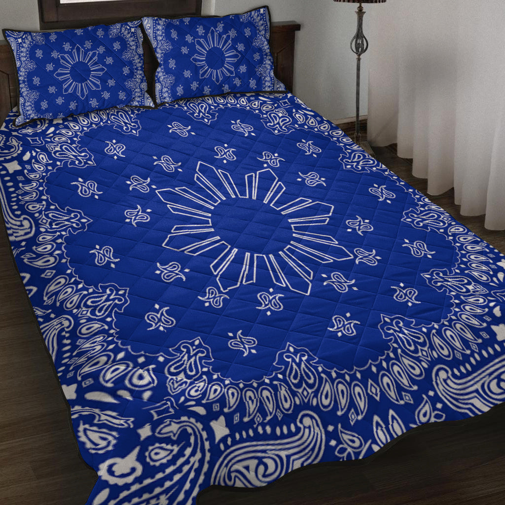 Philippines Filipinos Quilt Bed Set Sun Bandana Paisley Print Heritage