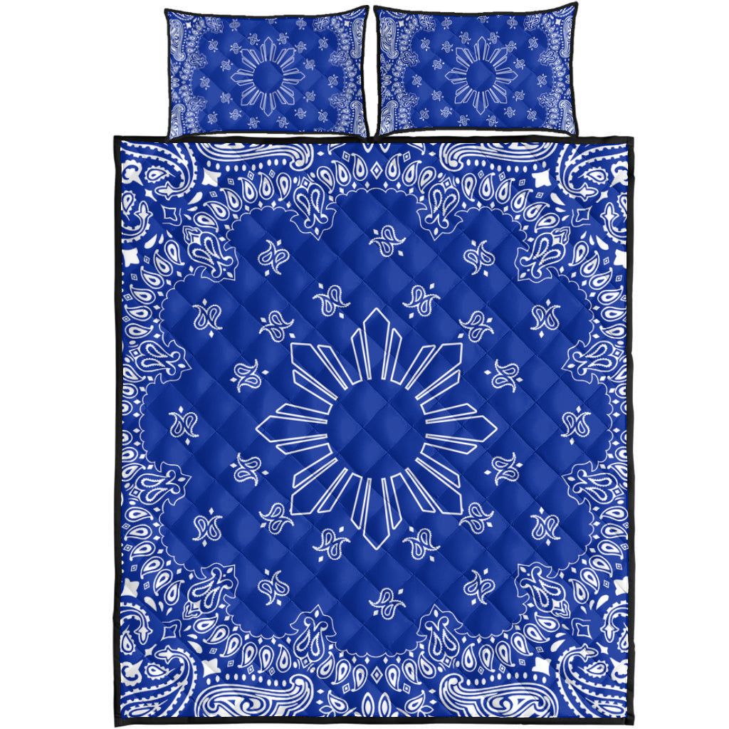 Philippines Filipinos Quilt Bed Set Sun Bandana Paisley Print Heritage