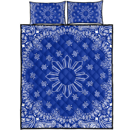 Philippines Filipinos Quilt Bed Set Sun Bandana Paisley Print Heritage