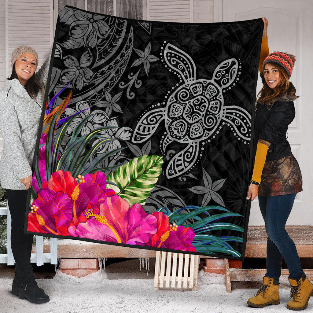 Hawaii Premium Quilt Tropical Honu Hibiscus Garden Style