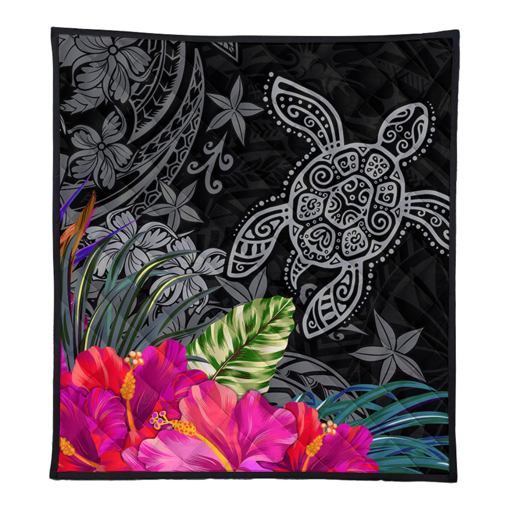 Hawaii Premium Quilt Tropical Honu Hibiscus Garden Style