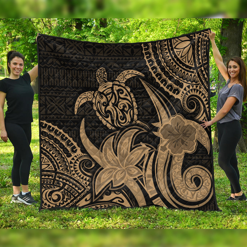 Hawaii Premium Quilt Honu Turtle Hibiscus Tribal Legacy