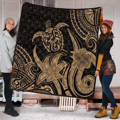 Hawaii Premium Quilt Honu Turtle Hibiscus Tribal Legacy