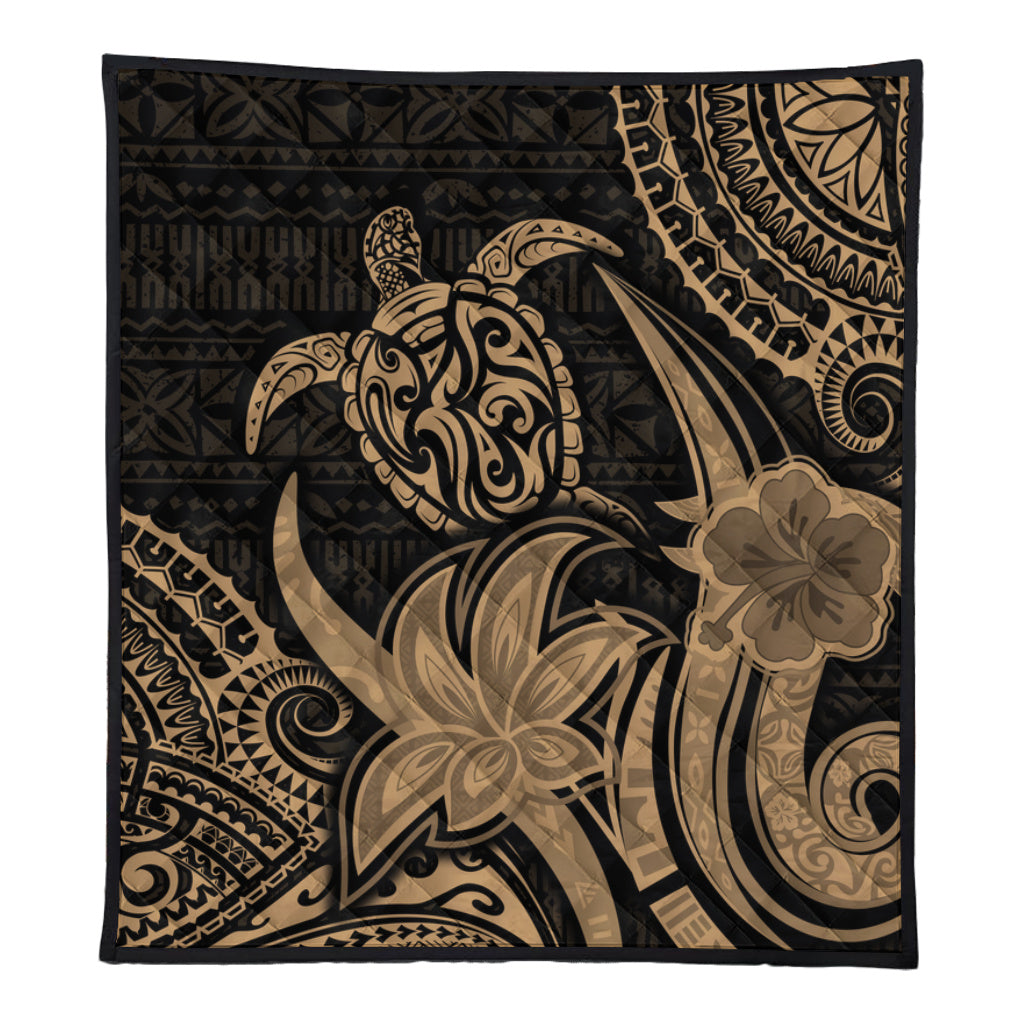 Hawaii Premium Quilt Honu Turtle Hibiscus Tribal Legacy