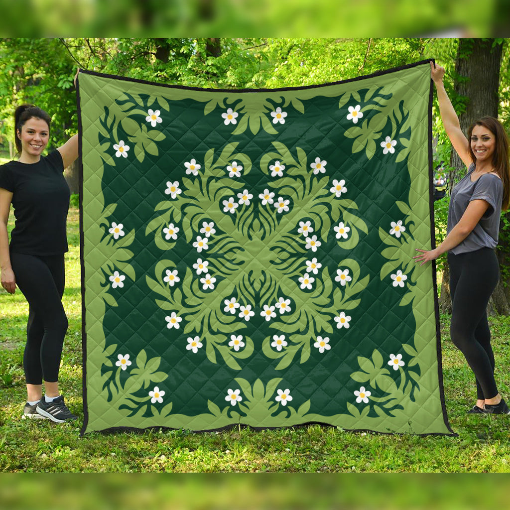 Hawaii Premium Quilt Emerald Tropical Floral Garden Elegance